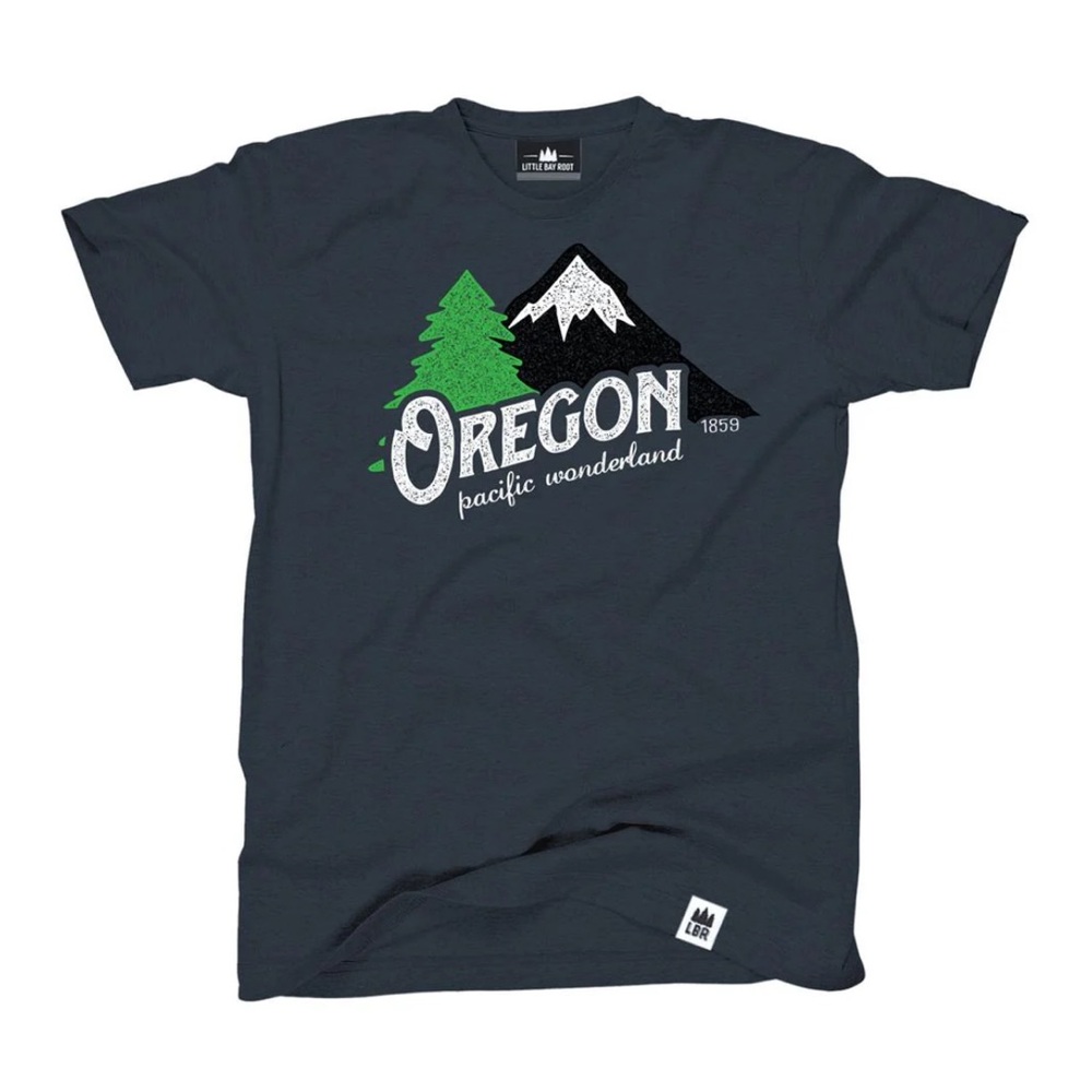 Little Bay Root Oregon Pacific Wonderland T-Shirt in Navy Blue Size Medium Men’s - Picture 2 of 9